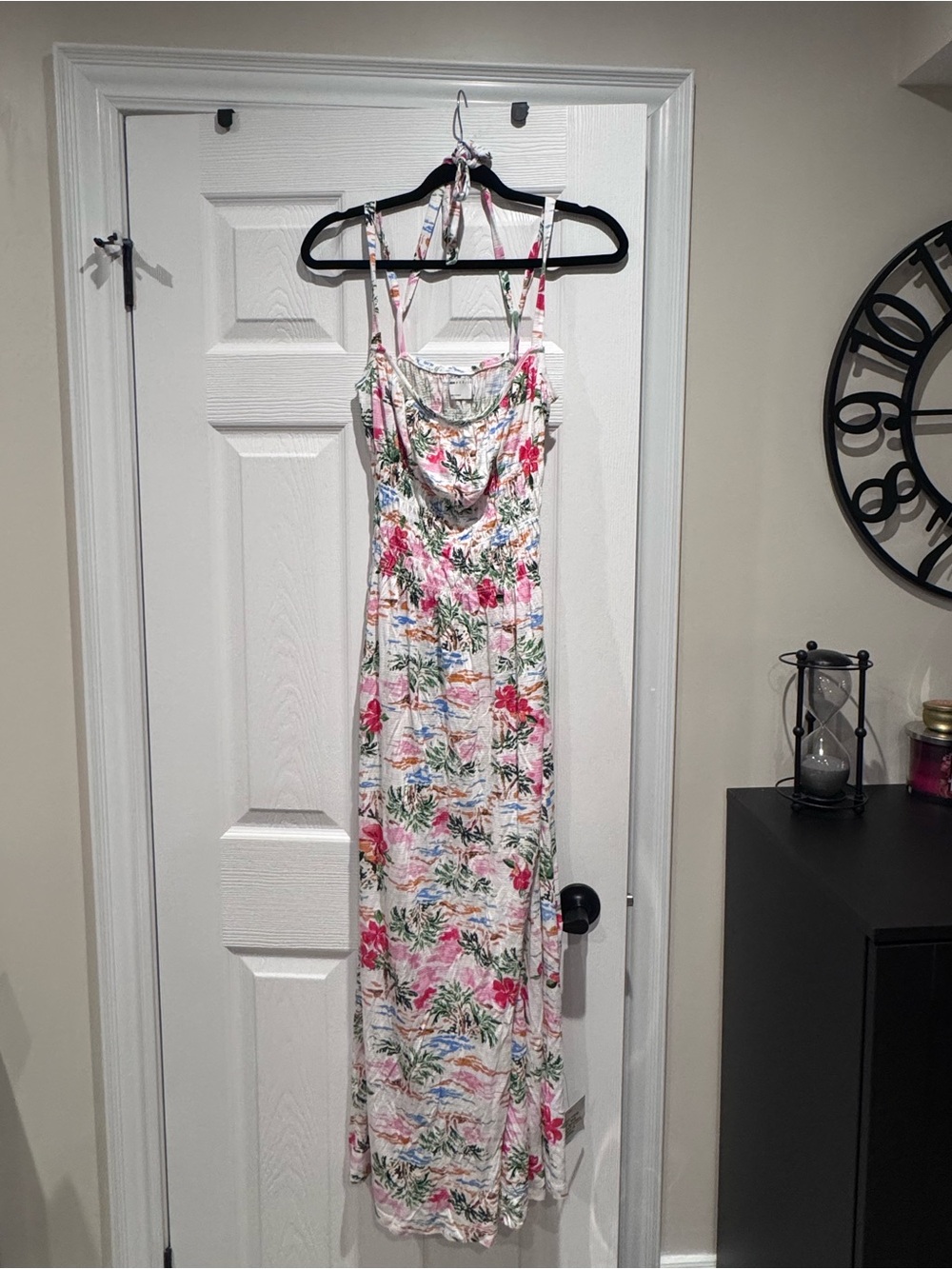 ASOS Floral strap Maxi Dress - White, Pink & Green